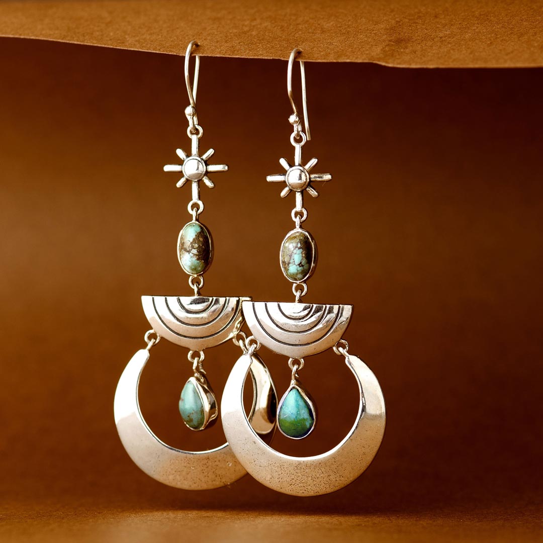 Boho Turquoise Dangle Earrings