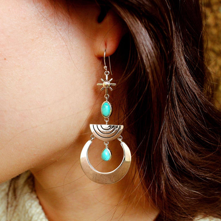 Boho Turquoise Dangle Earrings