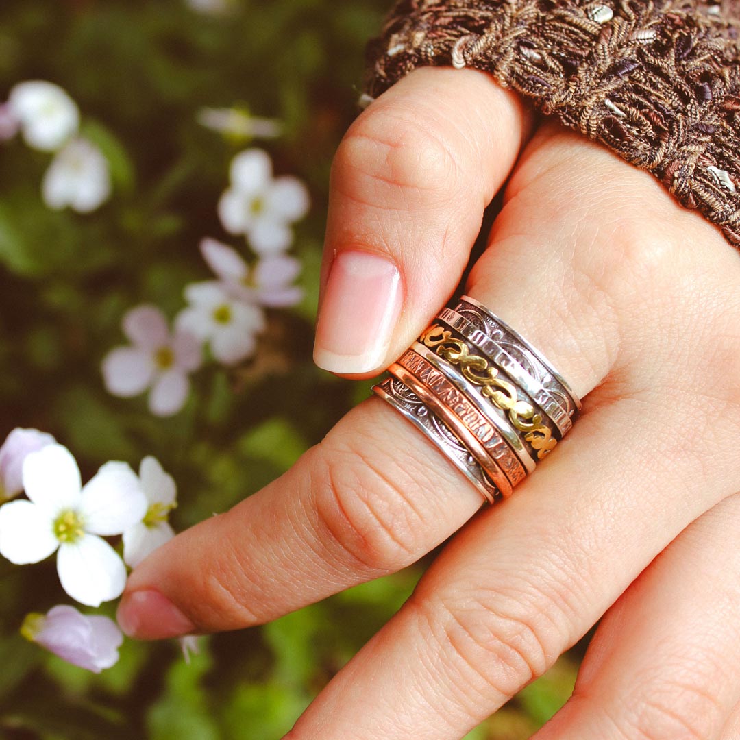 Tricolor Wide Fidget Ring