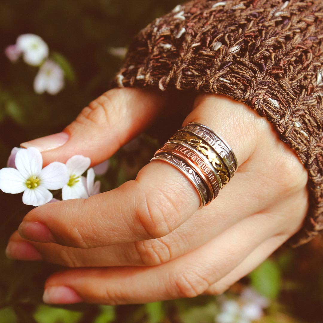 Tricolor Wide Fidget Ring