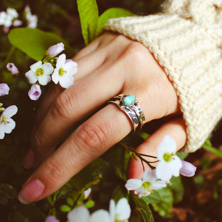 Turtle Larimar Fidget Ring