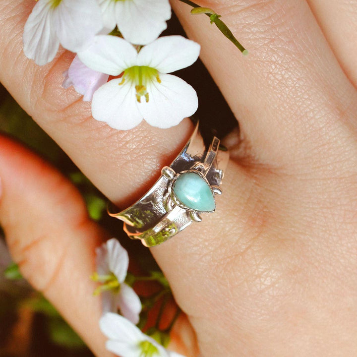 Turtle Larimar Fidget Ring