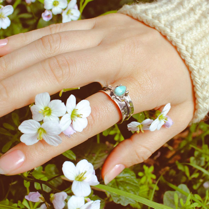 Turtle Larimar Fidget Ring