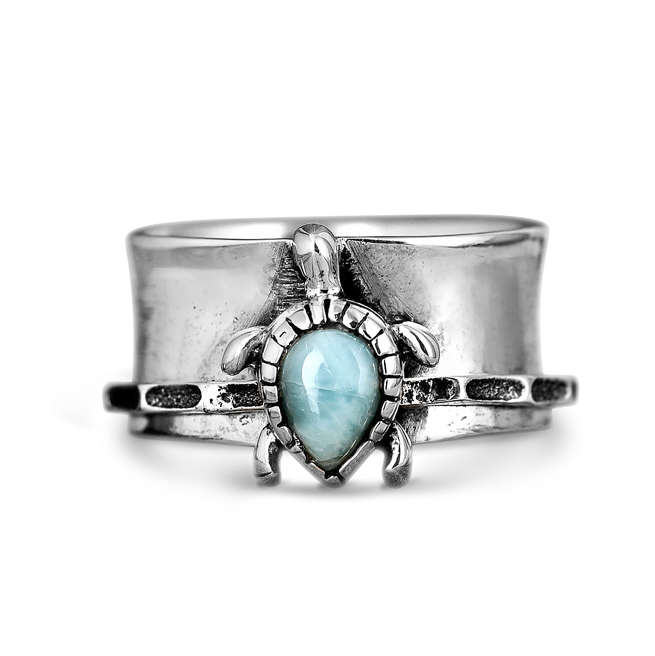 Turtle Larimar Fidget Ring