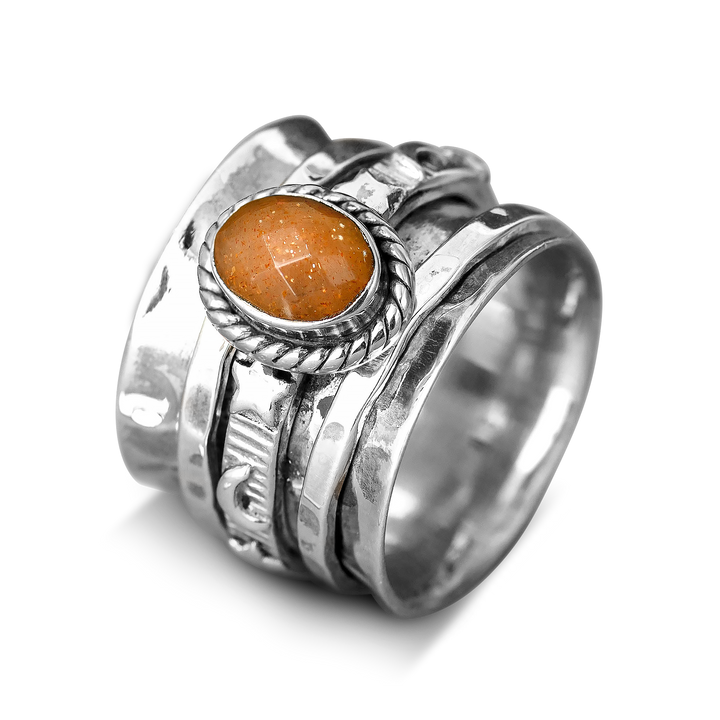 Peach Moonstone Celestial Fidget Ring