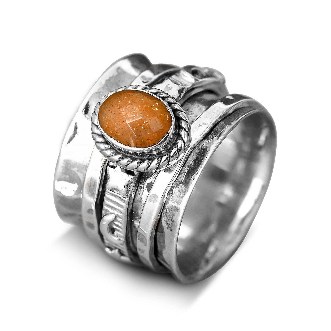 Peach Moonstone Celestial Fidget Ring