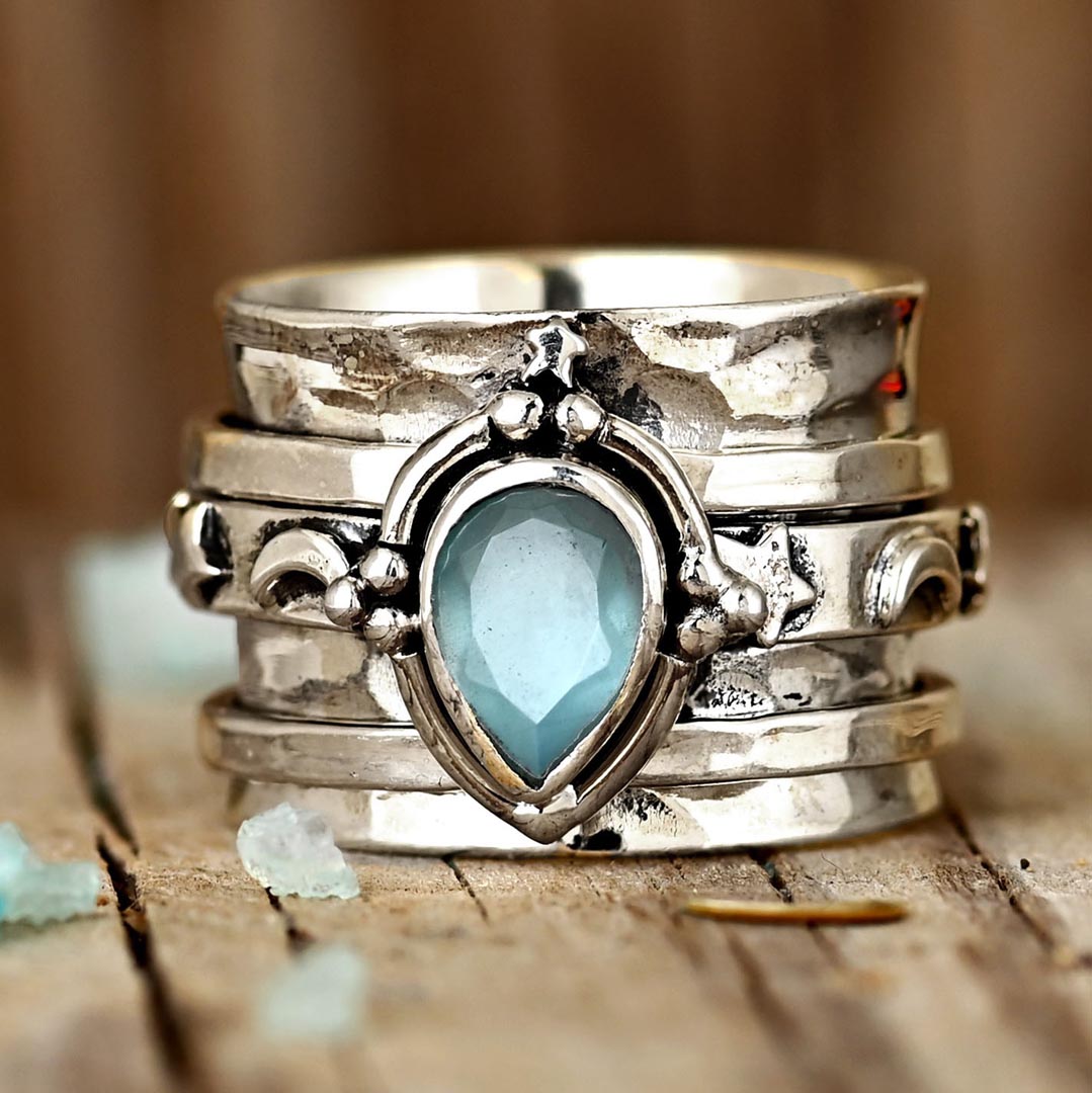 Aquamarine Celestial Fidget Ring