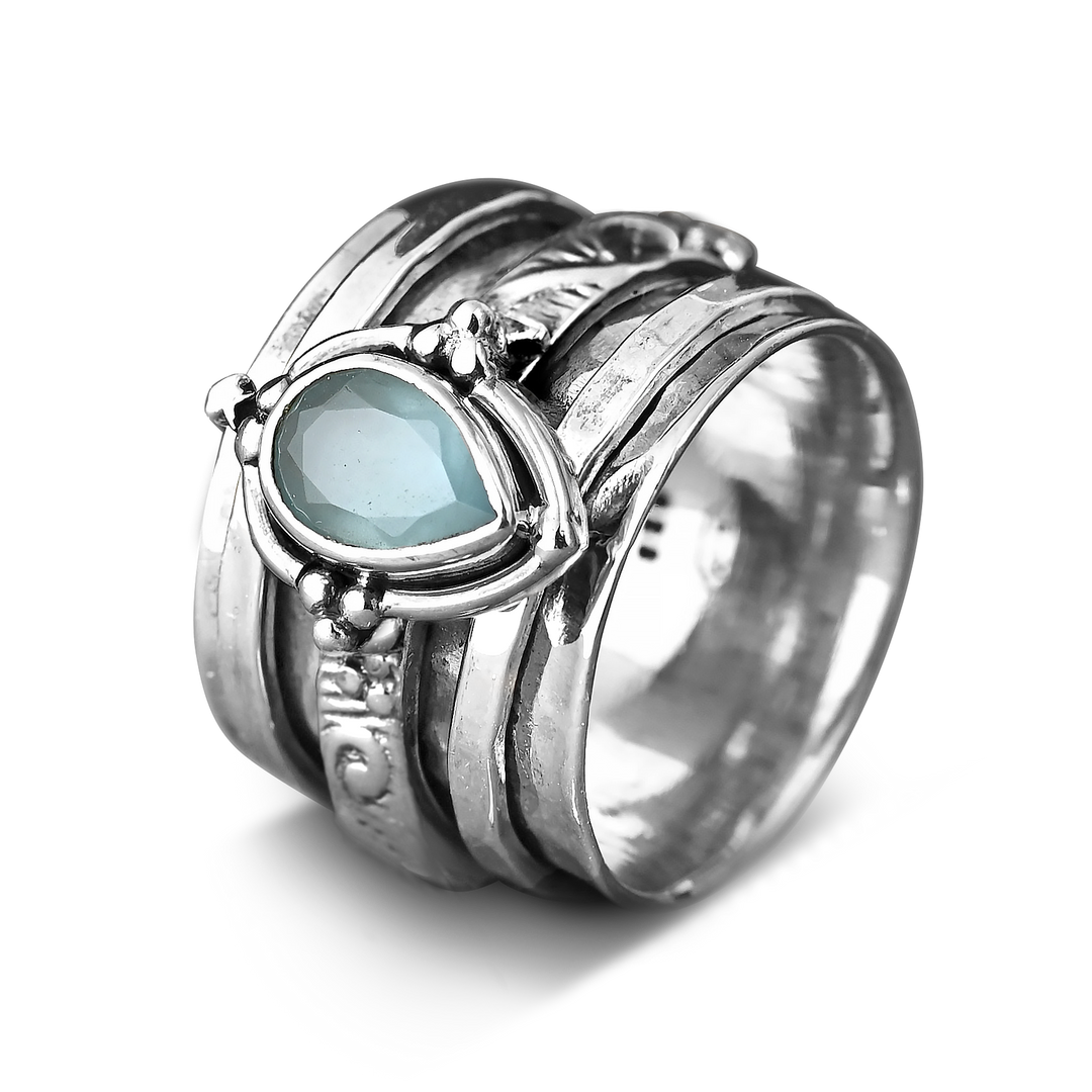 Aquamarin Himmlischer Fidget Ring