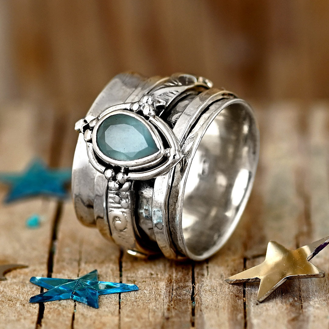 Aquamarin Himmlischer Fidget Ring