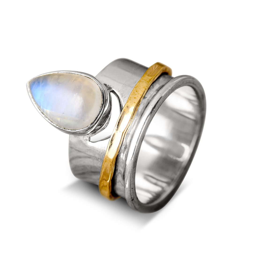 Moon and Moonstone Fidget Ring