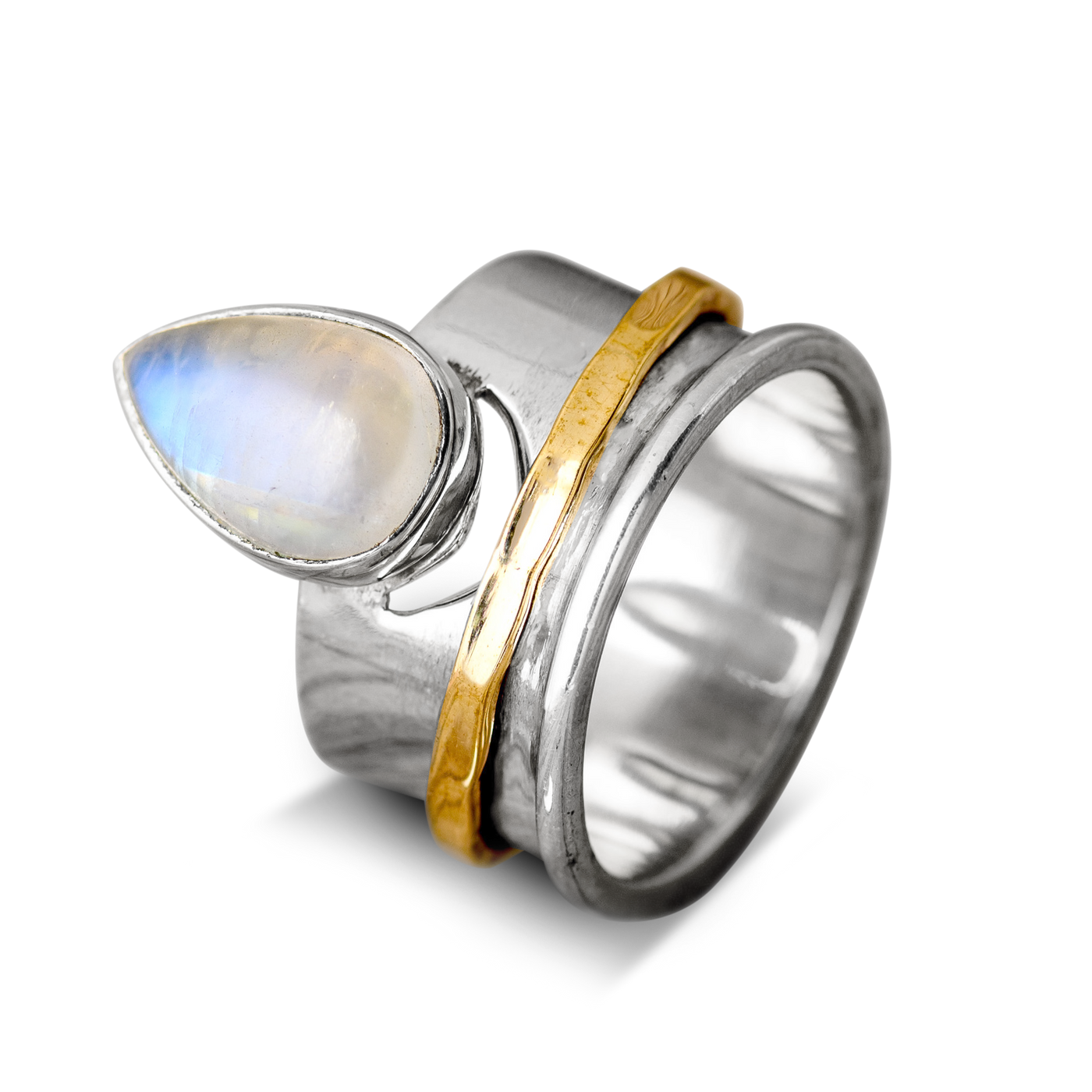 Moon and Moonstone Fidget Ring