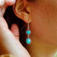 Turquoise Sterling Silver Earrings - Boho Magic