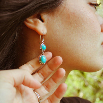 Turquoise Sterling Silver Earrings - Boho Magic