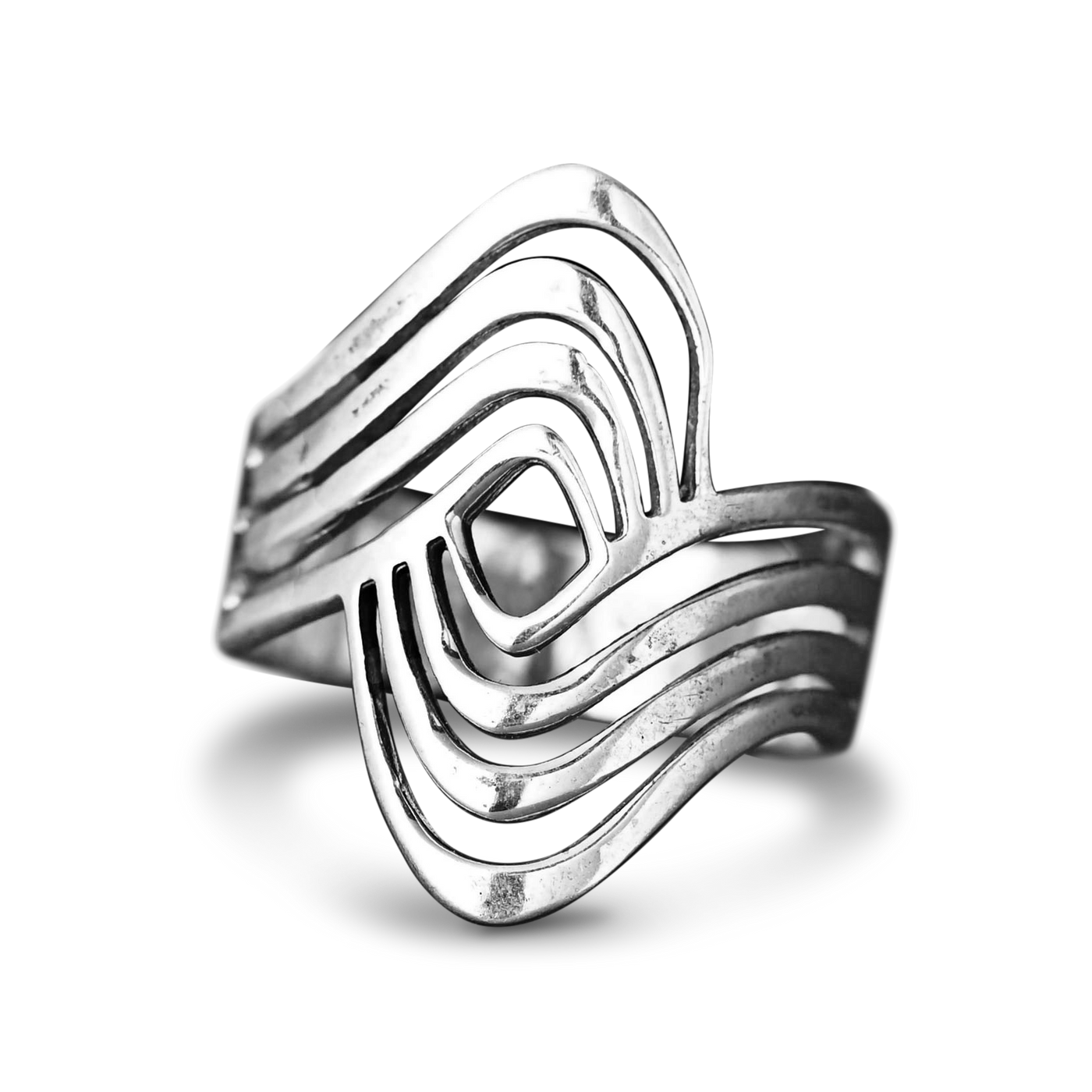 Wave Statement Ring Sterling Silver