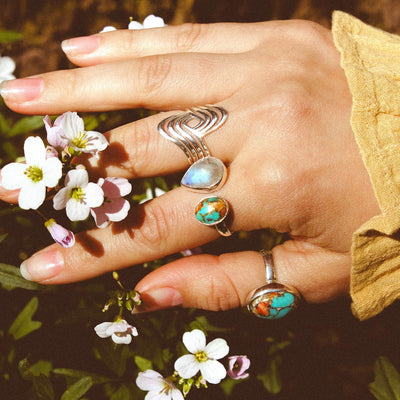 Wave Statement Ring Sterling Silver - Boho Magic