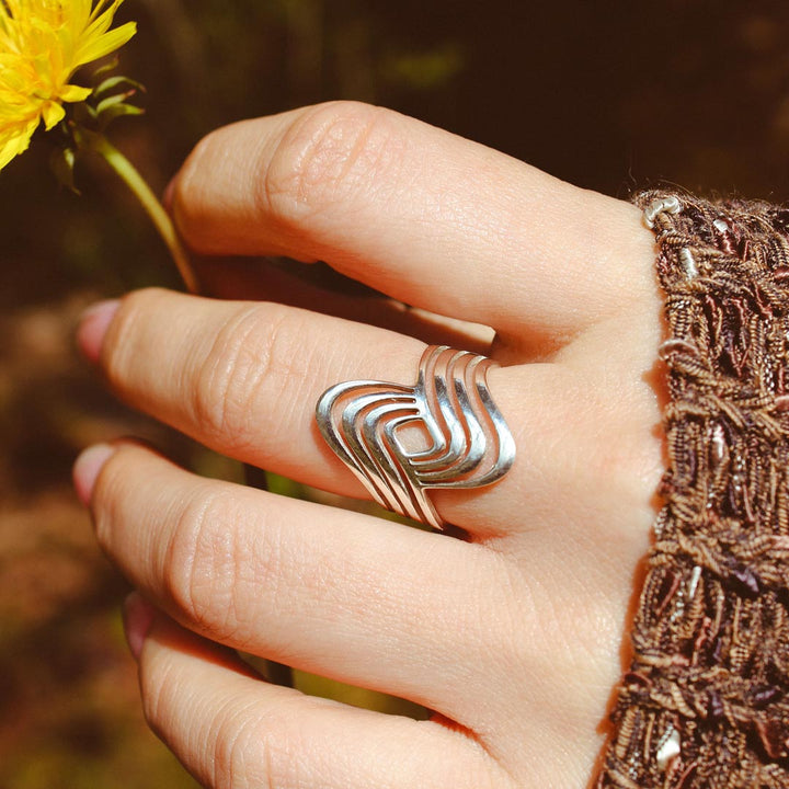 Wave Statement Ring Sterling Silver