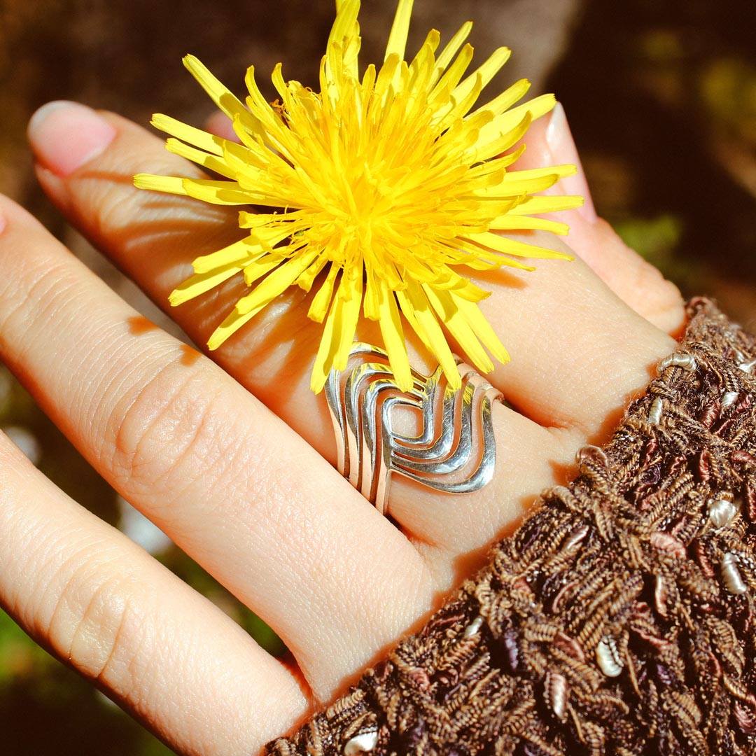 Wave Statement Ring Sterling Silver