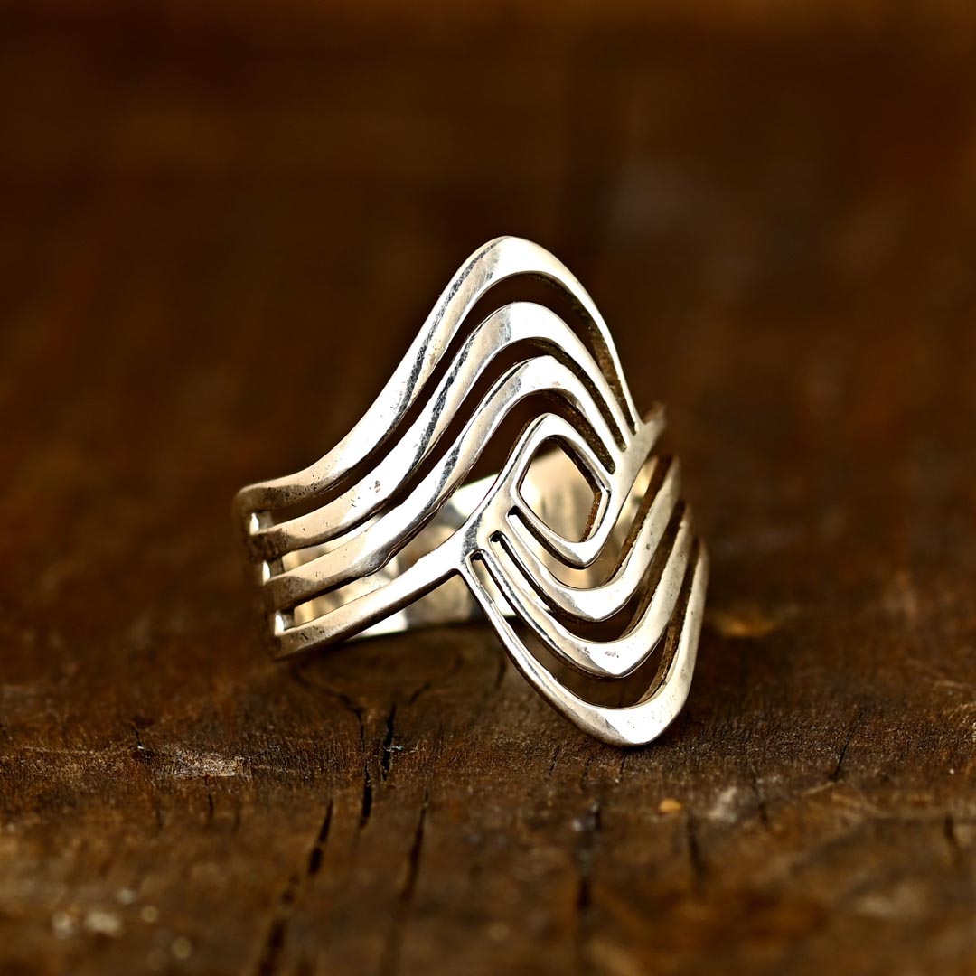 Wave Statement Ring Sterling Silver