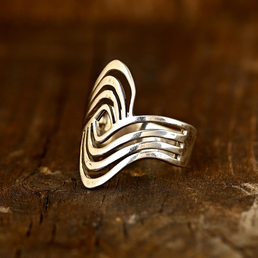 Wave Statement Ring Sterling Silver
