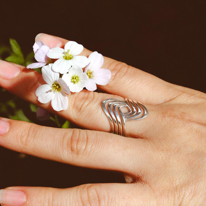 Wave Statement Ring Sterling Silver