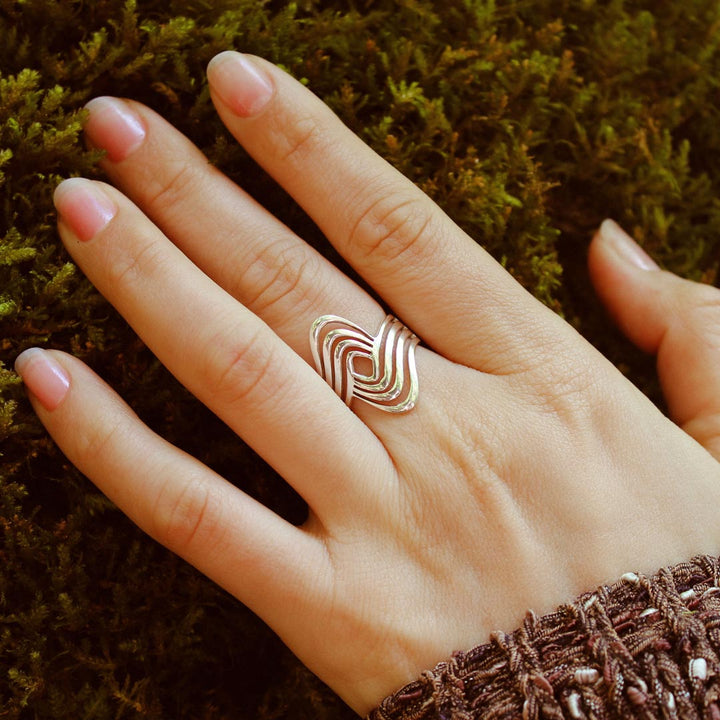 Wave Statement Ring Sterling Silver