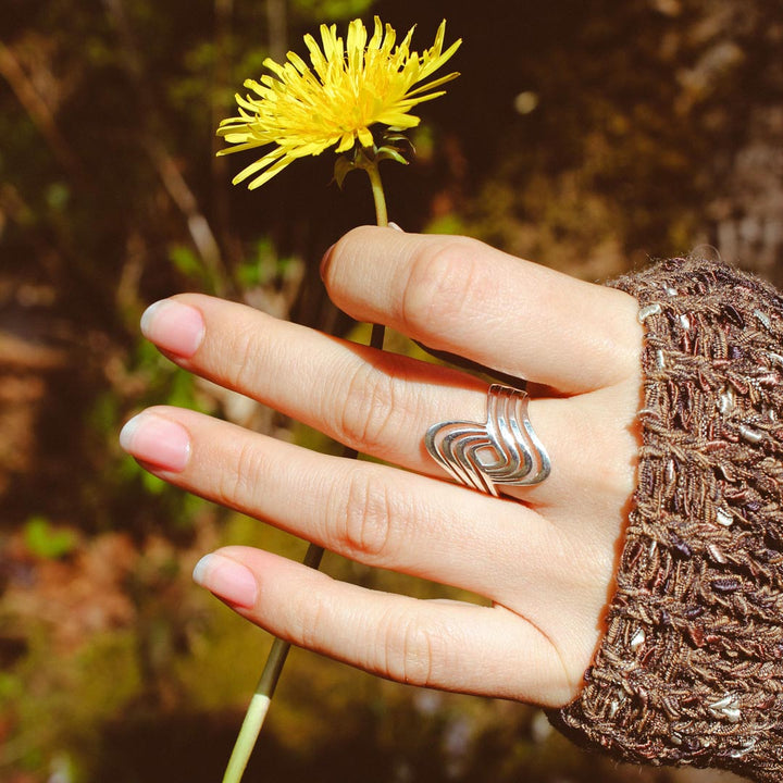 Wave Statement Ring Sterling Silver