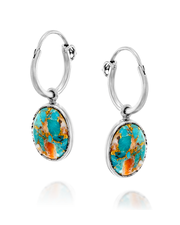 Oyster Copper Turquoise Earrings