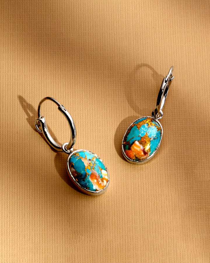 Oyster Copper Turquoise Earrings