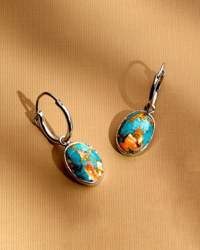 Oyster Copper Turquoise Earrings - Boho Magic