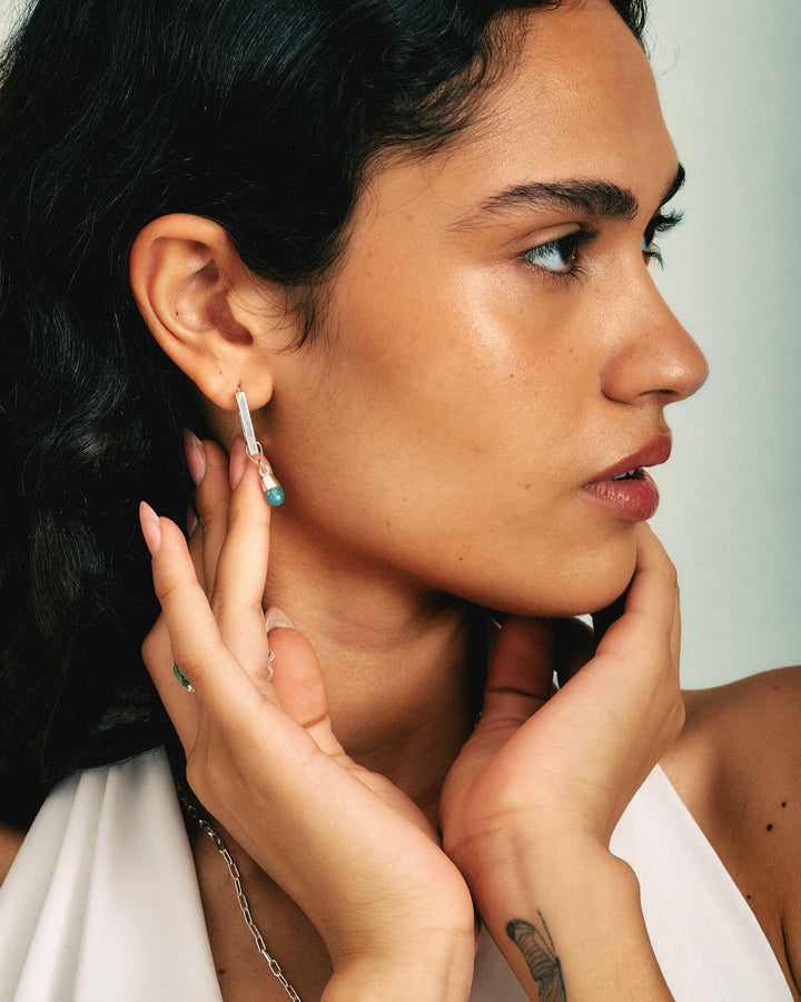 Apatite Rectangle Earrings