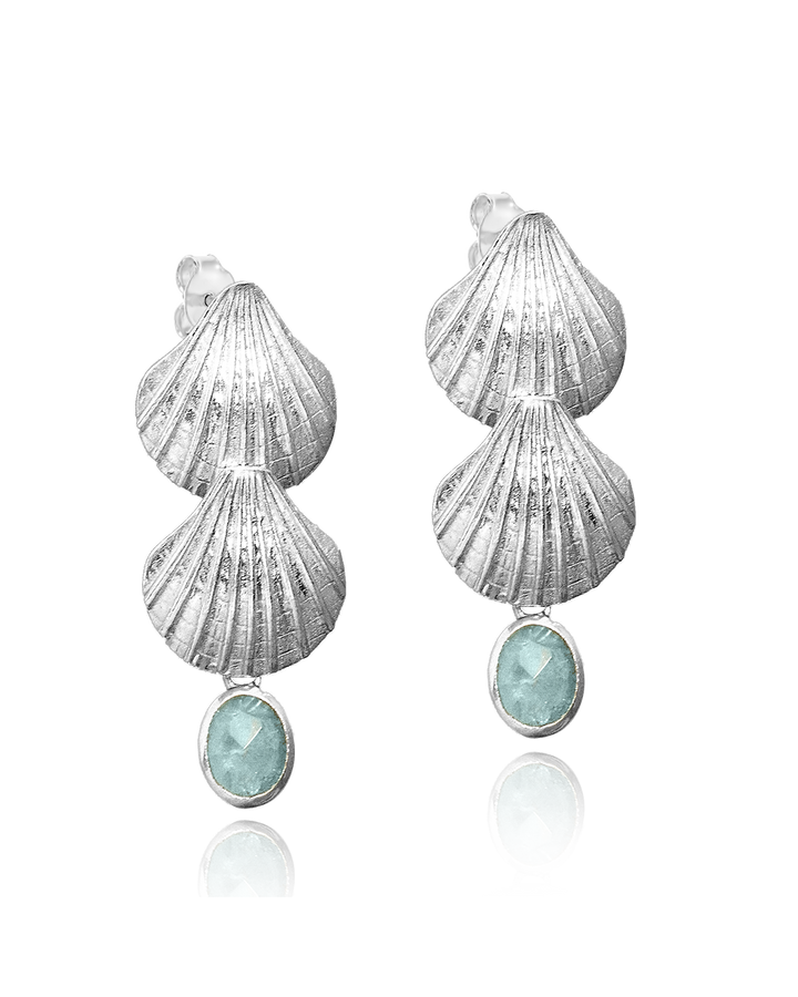 Aquamarine Shells Earrings