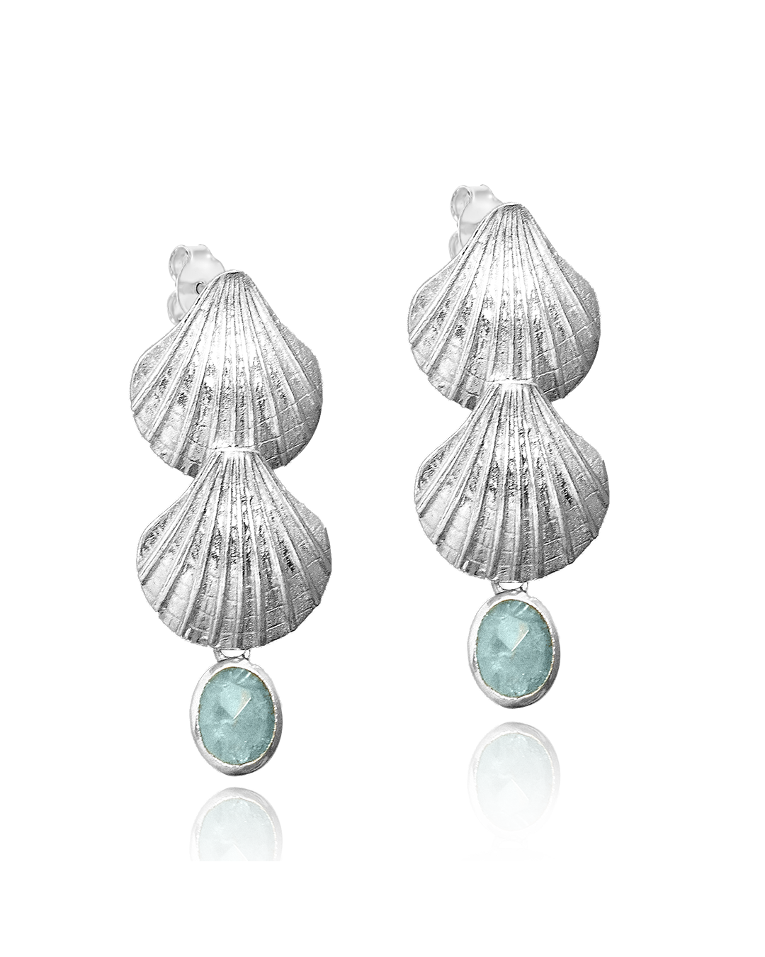 Aquamarine Shells Earrings