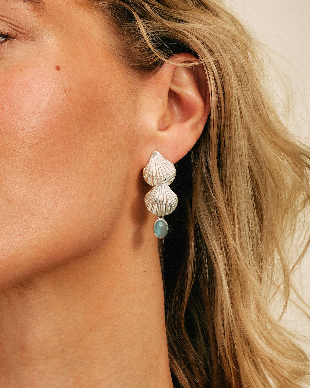 Aquamarine Shells Earrings