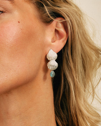 Aquamarine Shells Earrings - Boho Magic