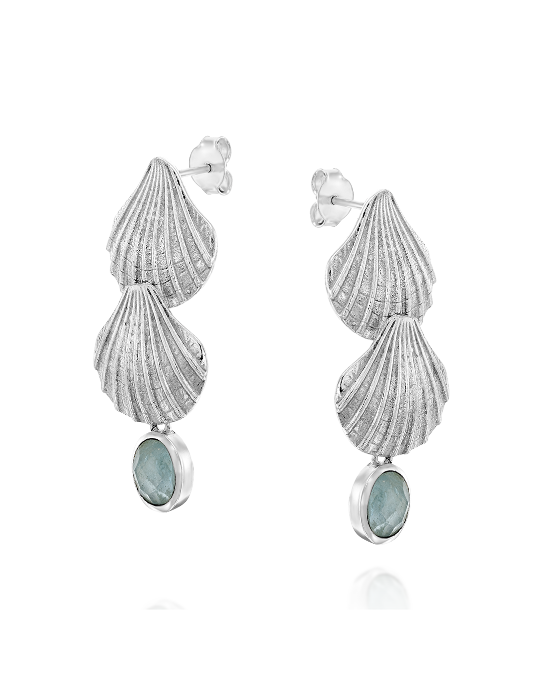 Aquamarine Shells Earrings