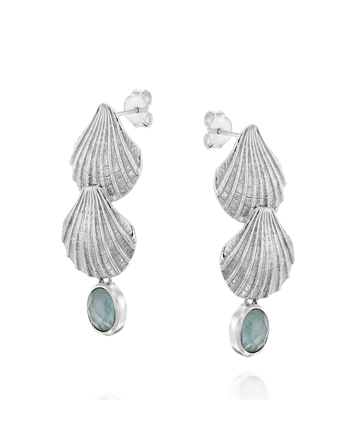 Aquamarine Shells Earrings