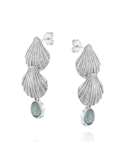 Aquamarine Shells Earrings - Boho Magic