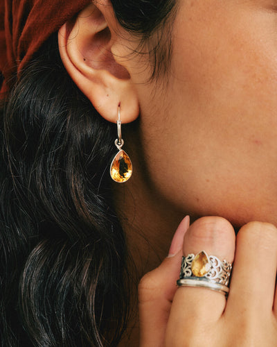 Teardrop Citrine Earrings - Boho Magic