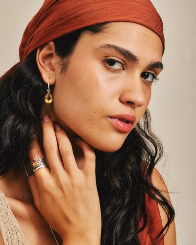 Teardrop Citrine Earrings - Boho Magic