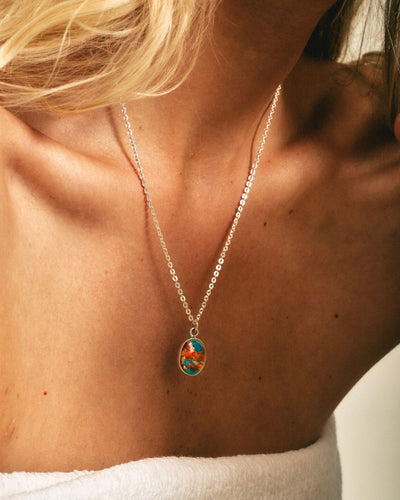 Oyster Copper Turquoise Necklace - Boho Magic