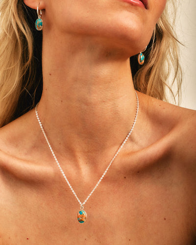 Oyster Copper Turquoise Necklace - Boho Magic