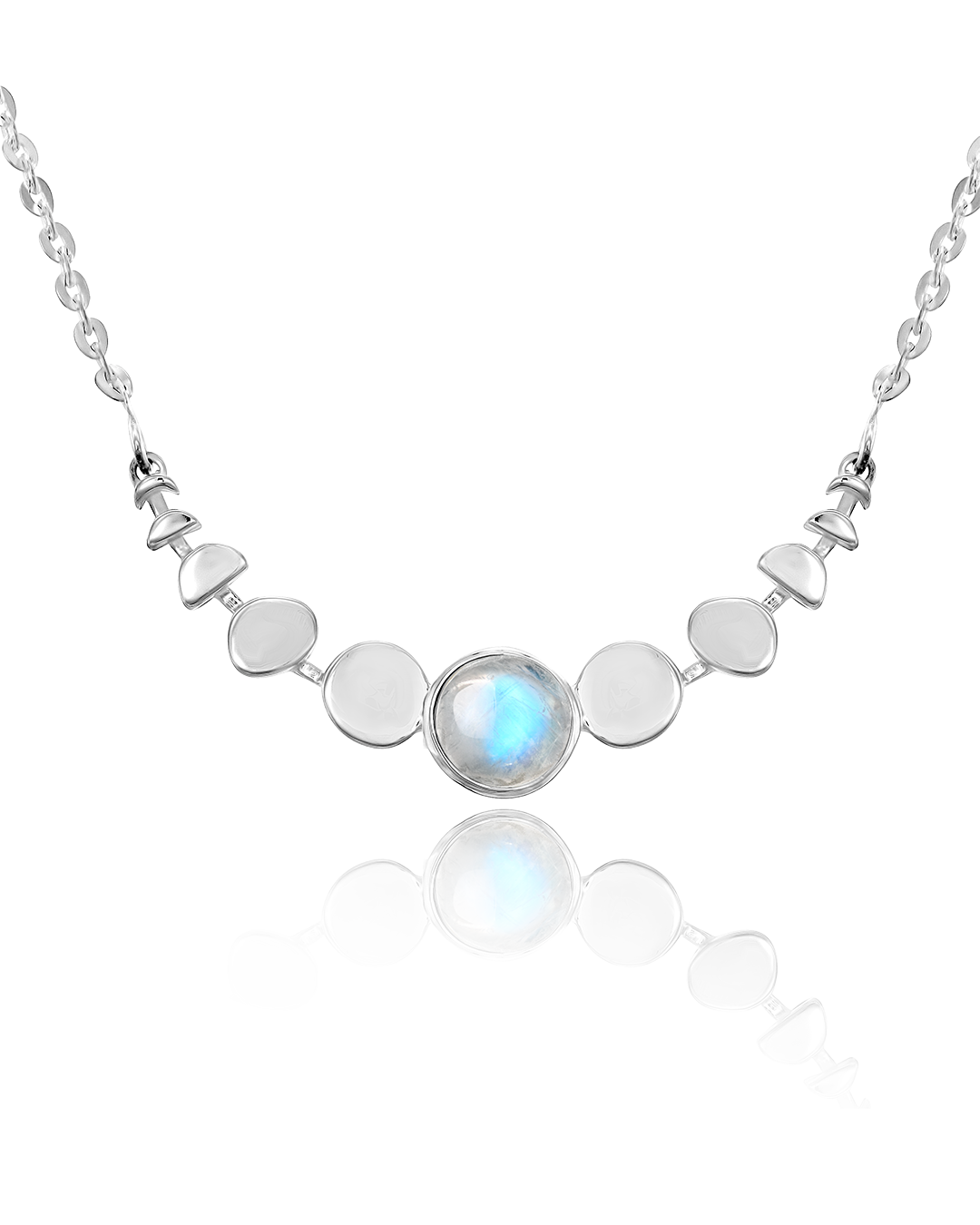 Natural Stone Moon Phase Womens Copper Necklace