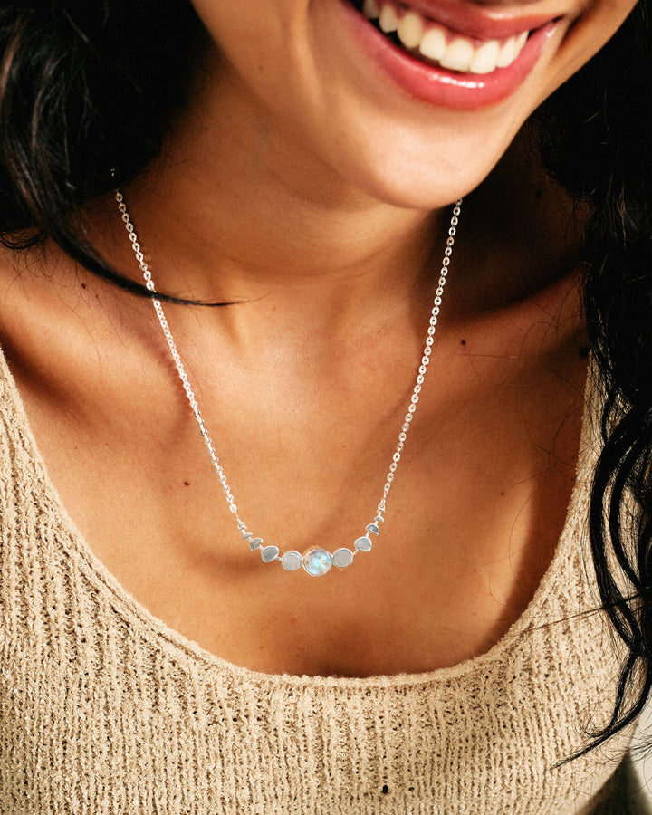 Moon Phase Moonstone Necklace