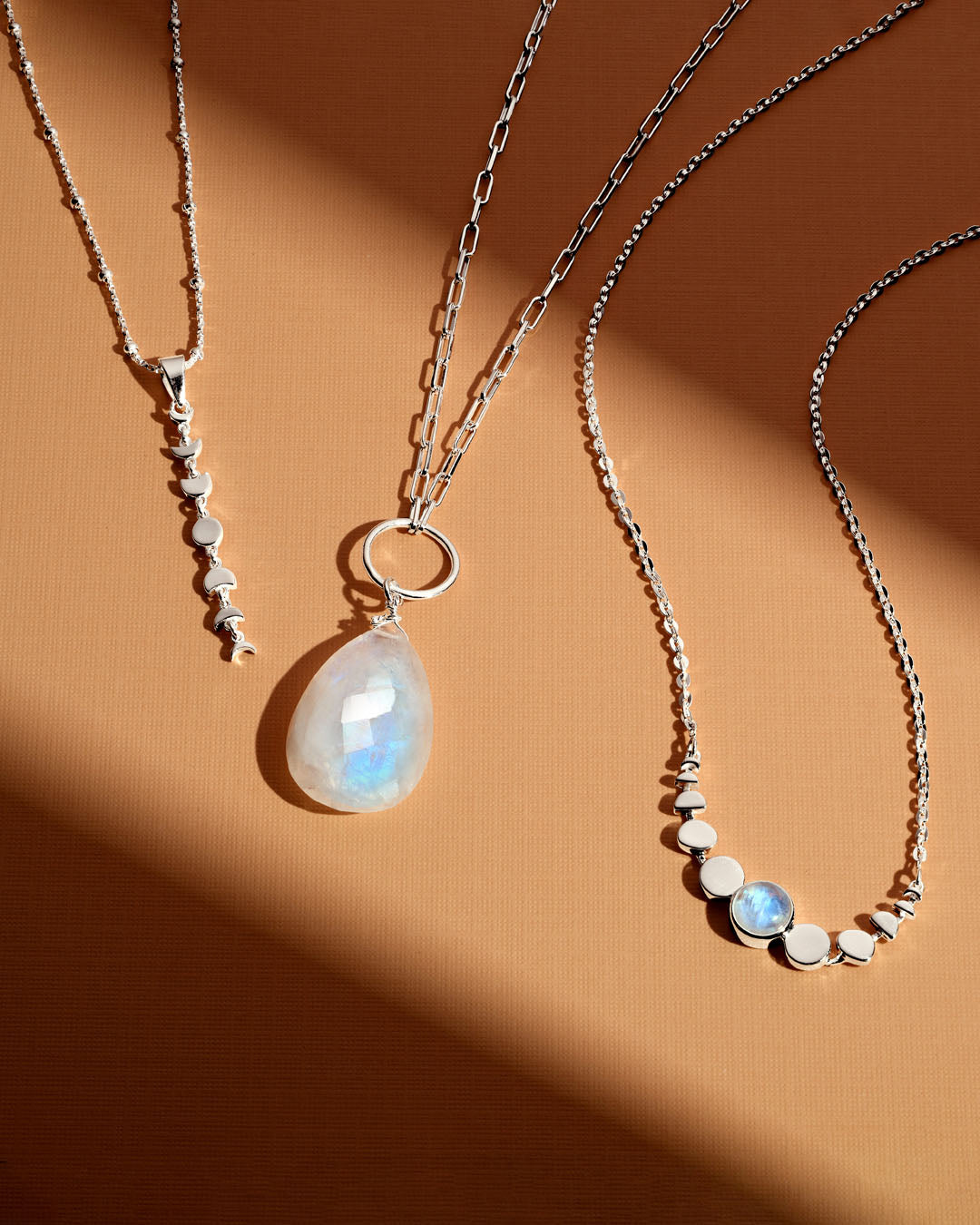 Moon Phase Moonstone Necklace