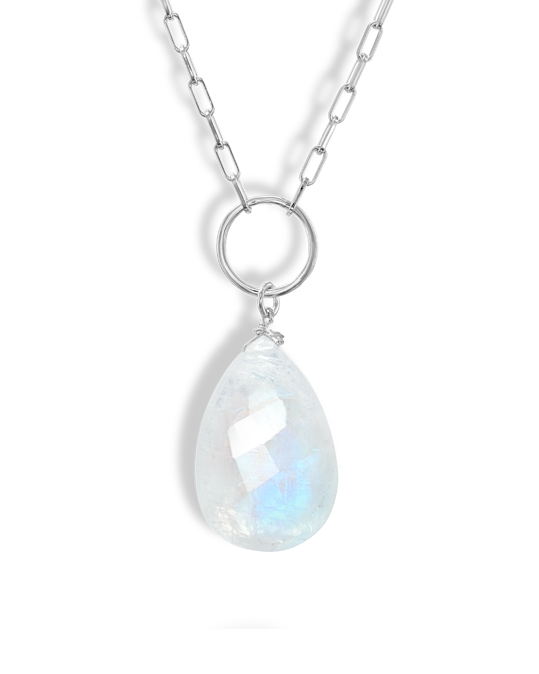 Large Teardrop Moonstone Necklace