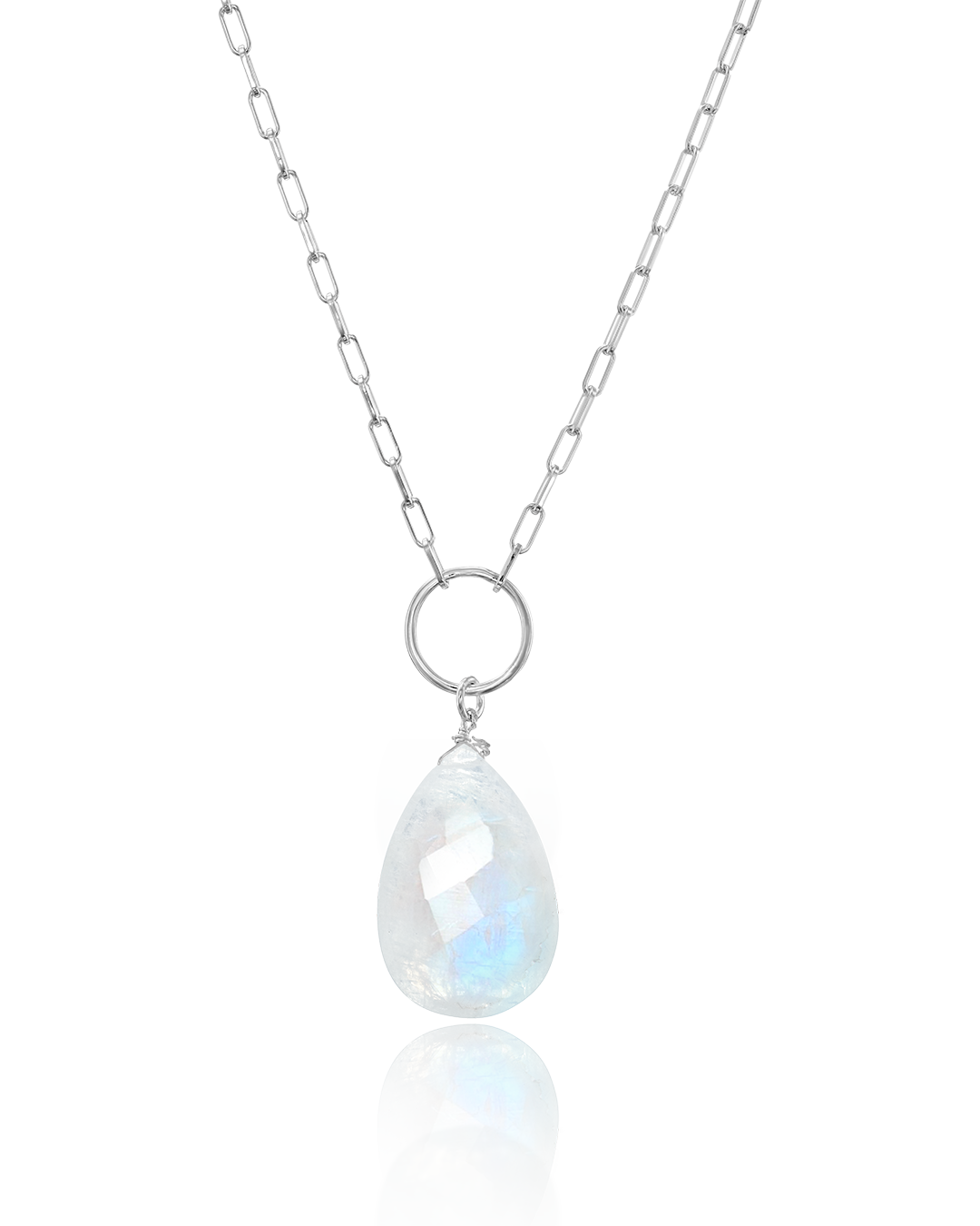 Large Teardrop Moonstone Necklace