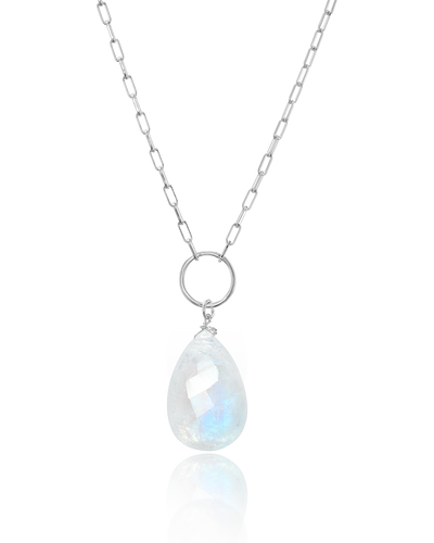 Large Teardrop Moonstone Necklace - Boho Magic