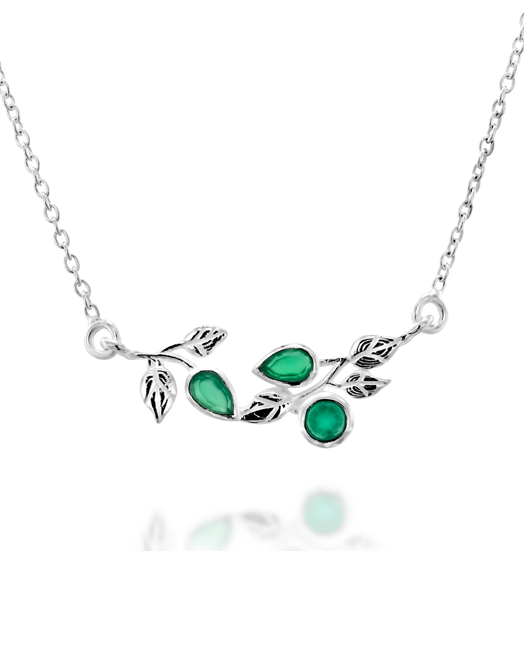 Leaves Green Onyx Necklace