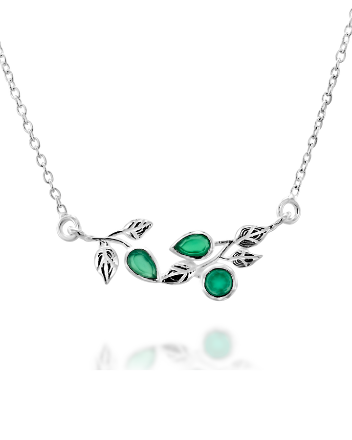 Leaves Green Onyx Necklace