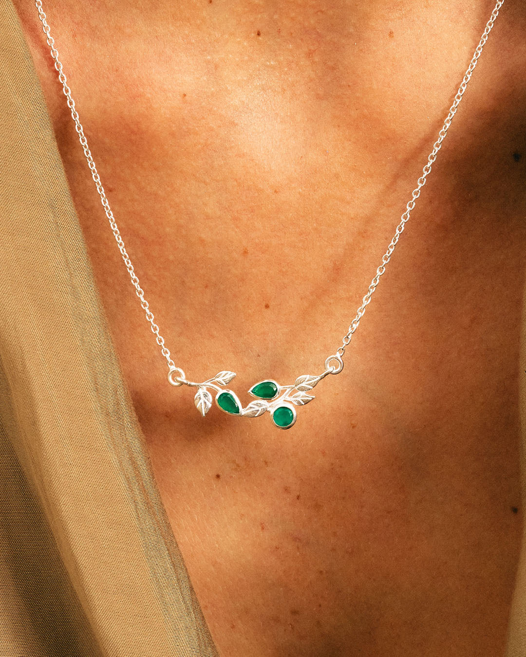 Leaves Green Onyx Necklace